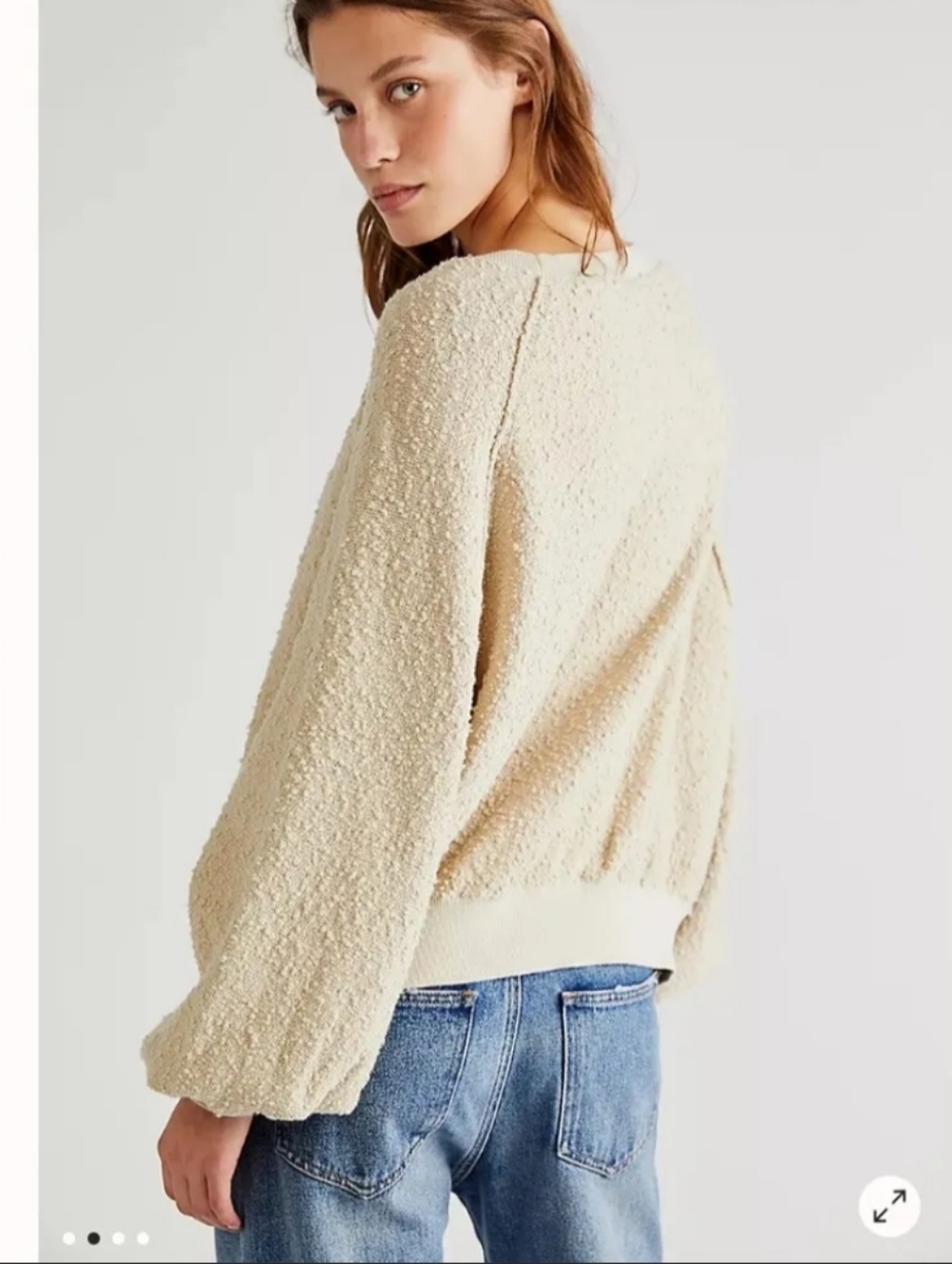 Free People Found My Friend Pullover Sweater Ivory Women’s Size Small - Picture 3 of 11